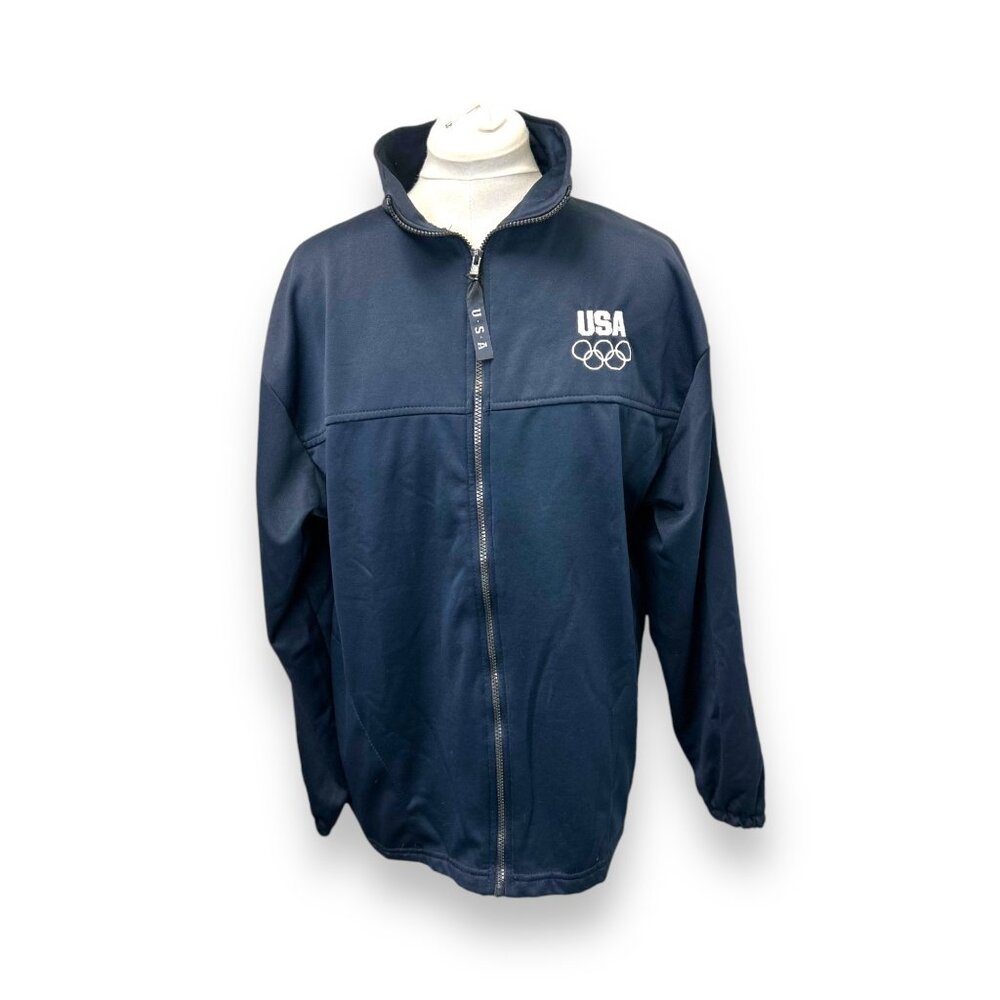 United States Olympic Committee Mens Team USA Athletic Jacket VTG Navy XL